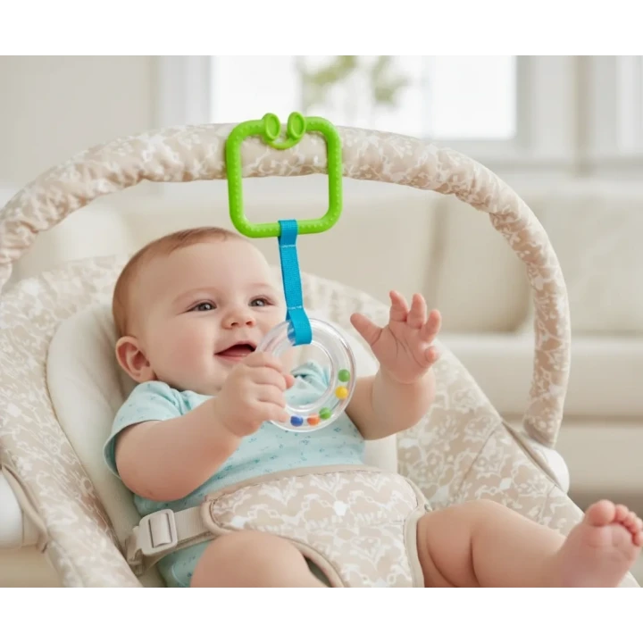 Babyjem Pusete Asılabilir Kare Sesli Çıngırak Yeşil