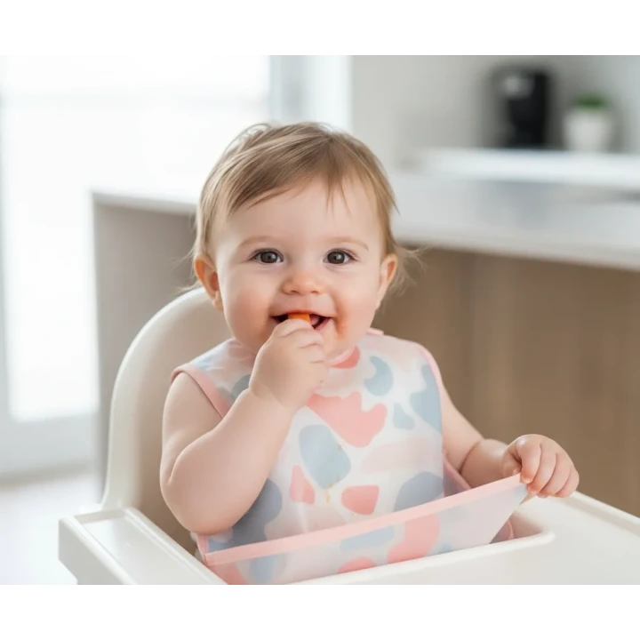 Babyjem Leke Tutmaz Giymeli Mama Önlüğü Pembe Puzzle