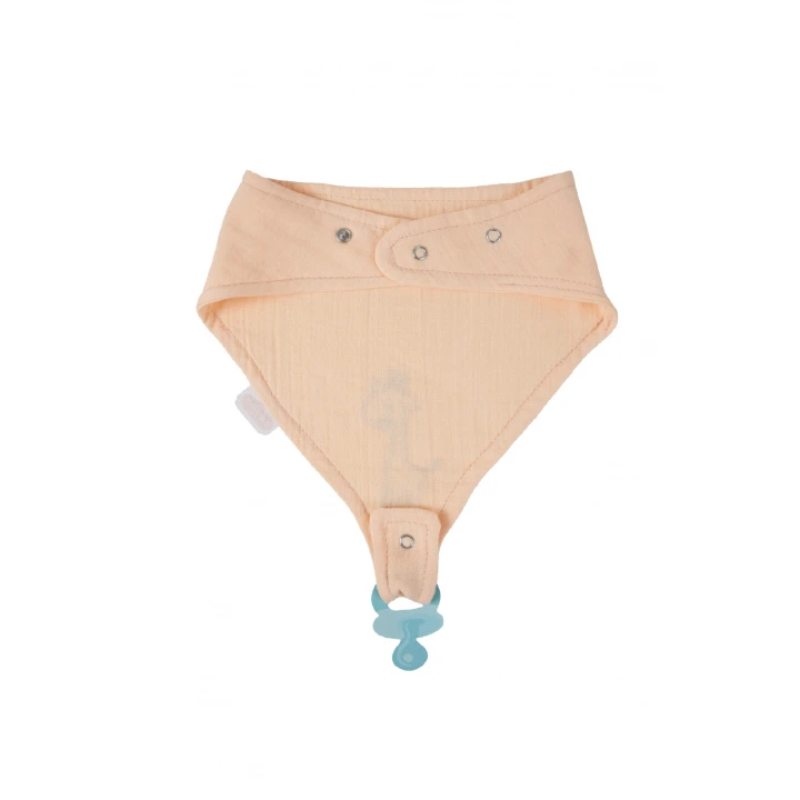 Babyjem Emzik Askılı Müslin Mama Önlüğü Somon