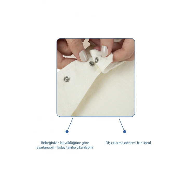 Babyjem Emzik Askılı Müslin Mama Önlüğü Ekru