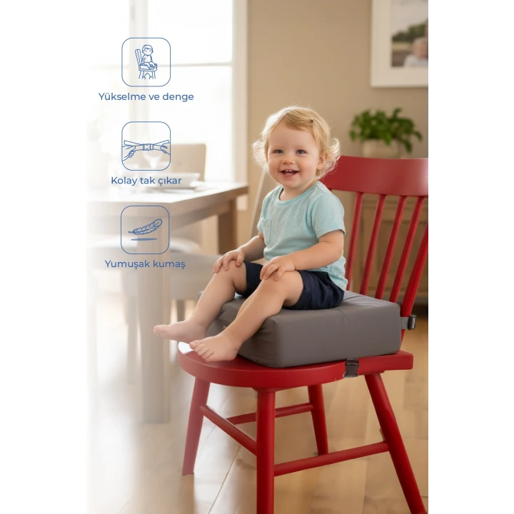 Babyjem QuickBoost Bebek Mama Sandalye Yükseltici Minder Antrasit