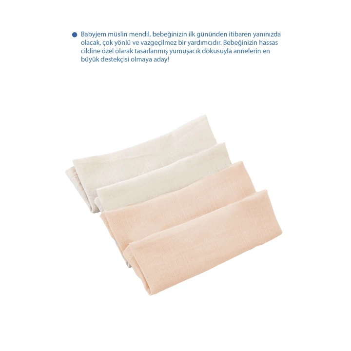 Babyjem Bürümcük Bebek Ağız Ter Mendili 4 Adet Somon