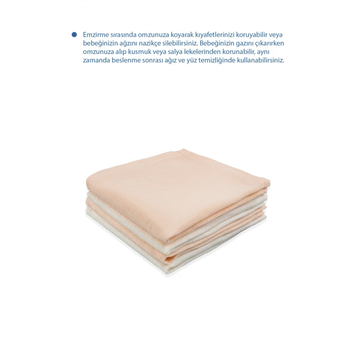 Babyjem Bürümcük Bebek Ağız Ter Mendili 4 Adet Somon