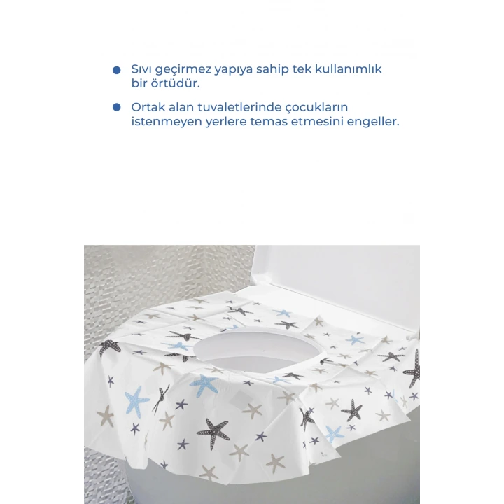 Babyjem Hijyenik Kaymaz Tek Kullanımlık Klozet Kapak Örtüsü 10 Adet