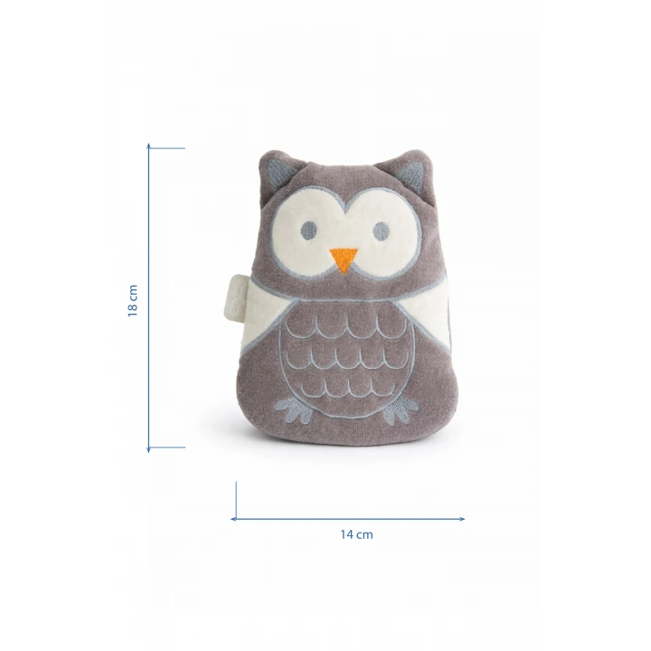 Babyjem Kiraz Çekirdekli Baykuş Kadife Rahatlatıcı Gaz Kemeri & Gaz Yastığı - Gri