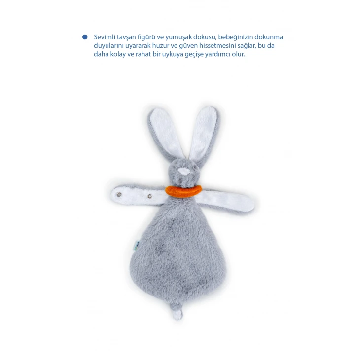 Babyjem Emzik Askılı Tavşan Uyku Arkadaşı Gri