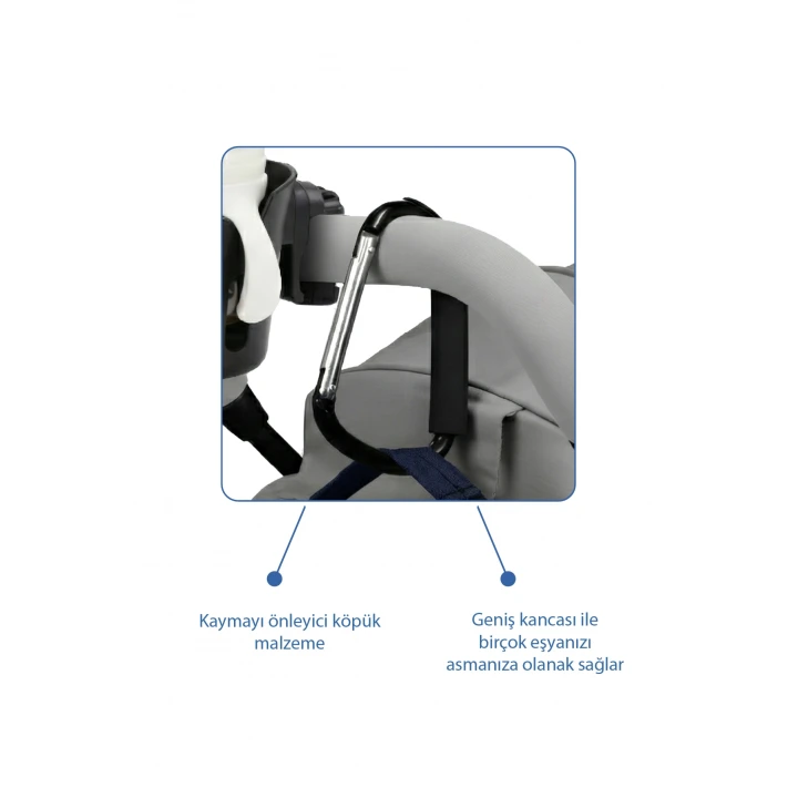 Babyjem Bebek Arabası Aksesuar 2 Parça Set Telefon Tutucu + Kanca XL