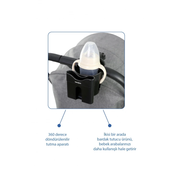 Babyjem Bebek Arabası Aksesuar 2 Parça Set Telefon Tutucu + Kanca XL