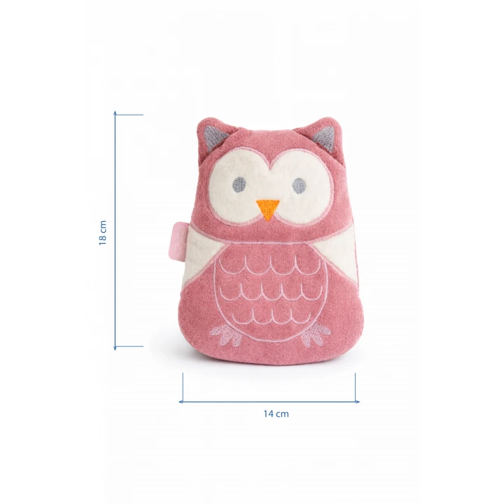 Babyjem Kiraz Çekirdekli Baykuş Kadife Rahatlatıcı Gaz Kemeri & Gaz Yastığı - Gül Kurusu