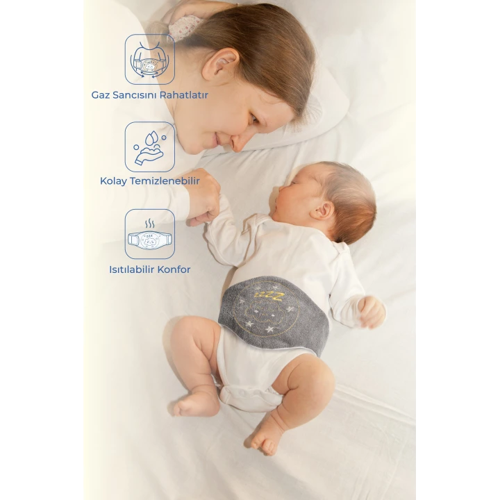 Babyjem Kiraz Çekirdekli Gaz Giderici Kemer - Gri