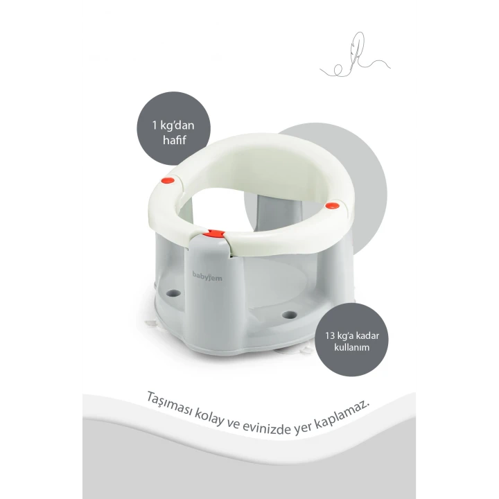 Babyjem Önden Açılır Banyo ve Mama Oturağı ve Hediye Minderli - 2  Li Set Kum Beji