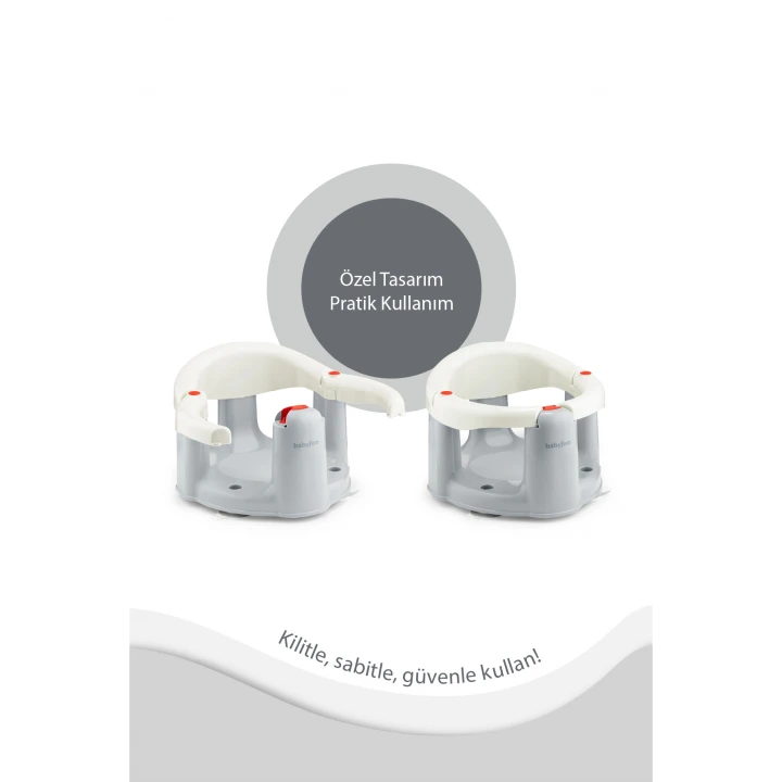 Babyjem Önden Açılır Banyo ve Mama Oturağı ve Hediye Minderli - 2  Li Set Kum Beji