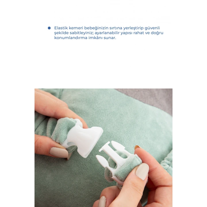 Babyjem Bebek Melek Kanadı Kafa Bel Koruma Yastığı Yeşil Kadife