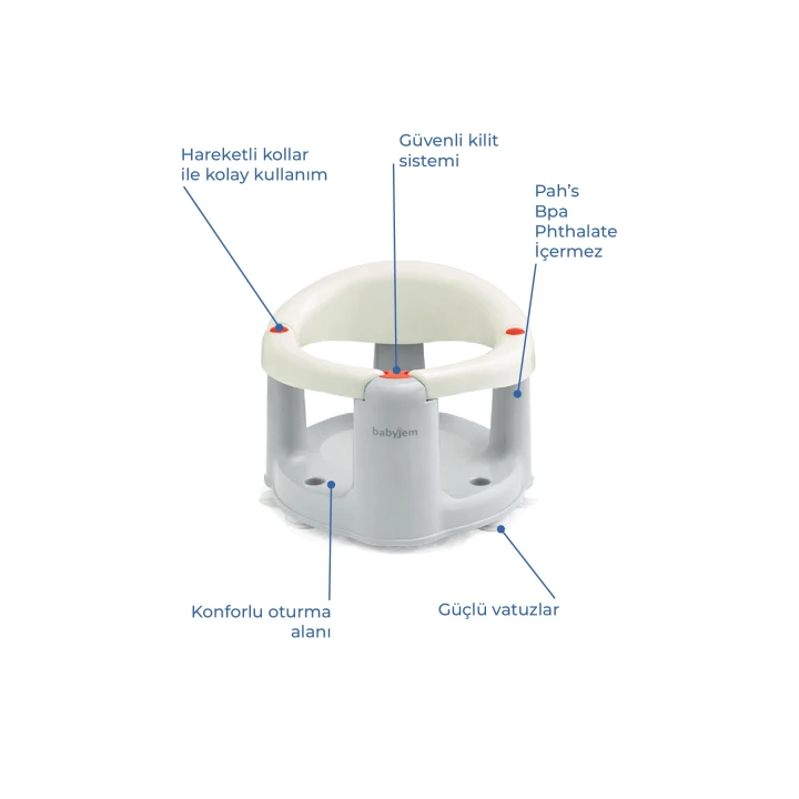Babyjem Önden Açılır Banyo & Mama Oturağı Kum Beji