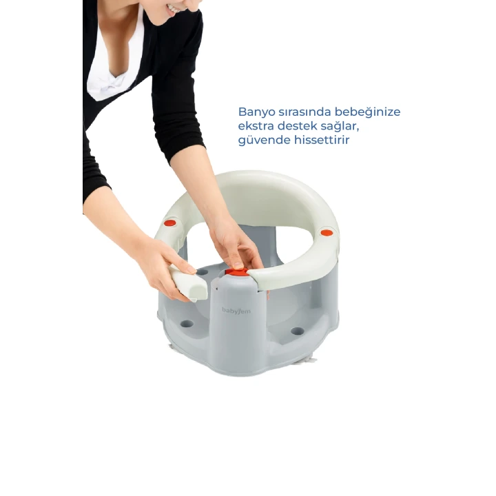 Babyjem Önden Açılır Banyo & Mama Oturağı Kum Beji