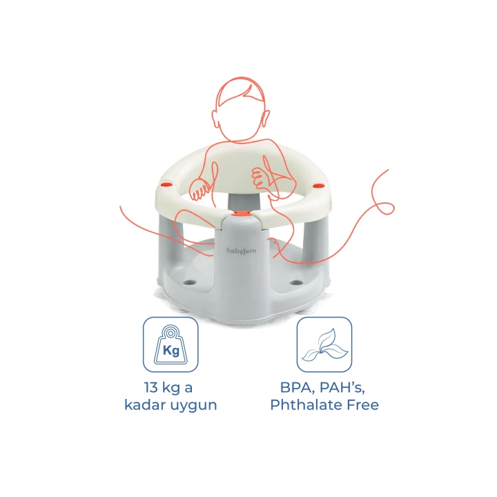 Babyjem Önden Açılır Banyo & Mama Oturağı Kum Beji