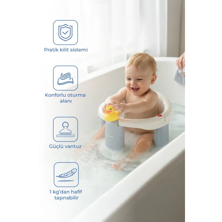 Babyjem Önden Açılır Banyo & Mama Oturağı Kum Beji