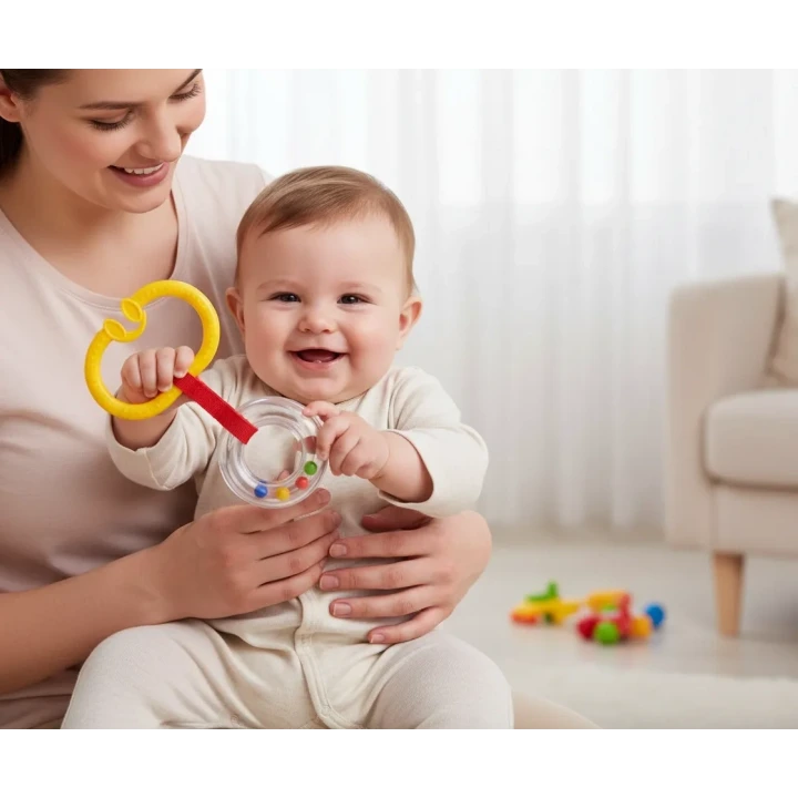 Babyjem Pusete Asılabilir Oval Sesli Çıngırak Sarı