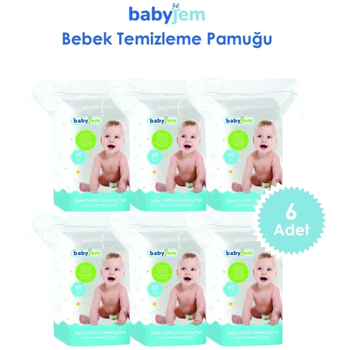 Babyjem Ultra Hassas Bebek Temizleme Pamuğu 6lı Fırsat Paketi (360 Adet)
