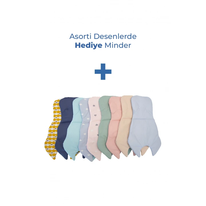 Babyjem Yandan Açılır Banyo ve Mama Oturağı & Hediye Minderli 2li Set İndigo Mavi