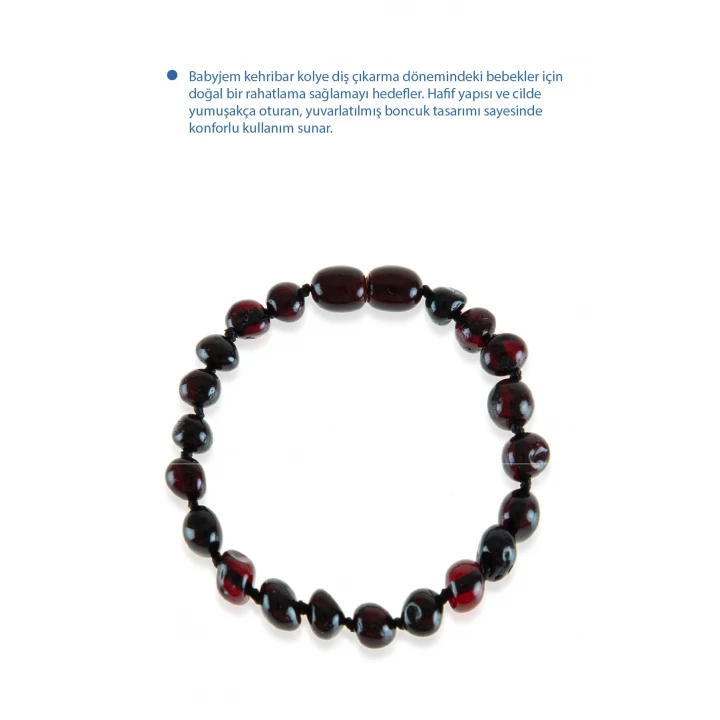 Babyjem Orjinal Sertifikalı Kehribar Bebek Bilekliği Vişne
