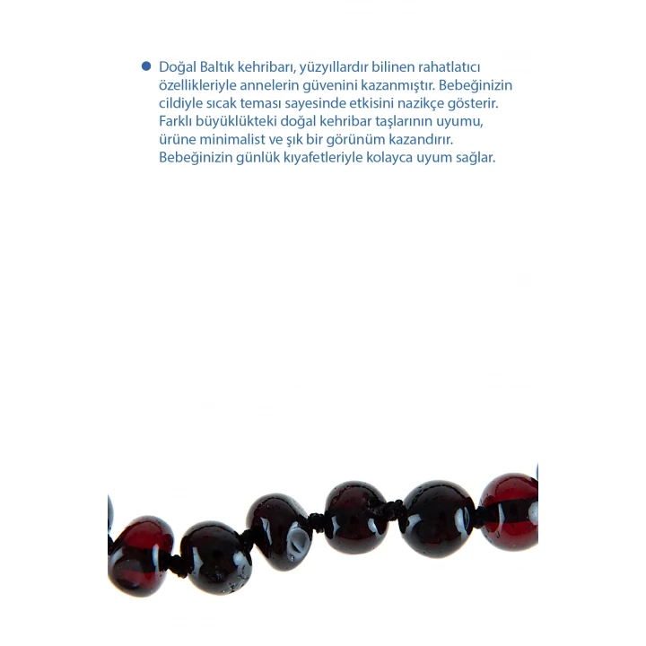 Babyjem Orjinal Sertifikalı Kehribar Bebek Bilekliği Vişne