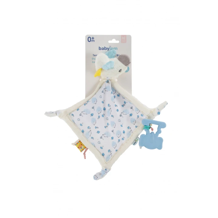 Babyjem 926 Birdy Diş Kaşıyıcılı + Silikon Emzik Hediyeli Uyku Arkadaşım Mavi 