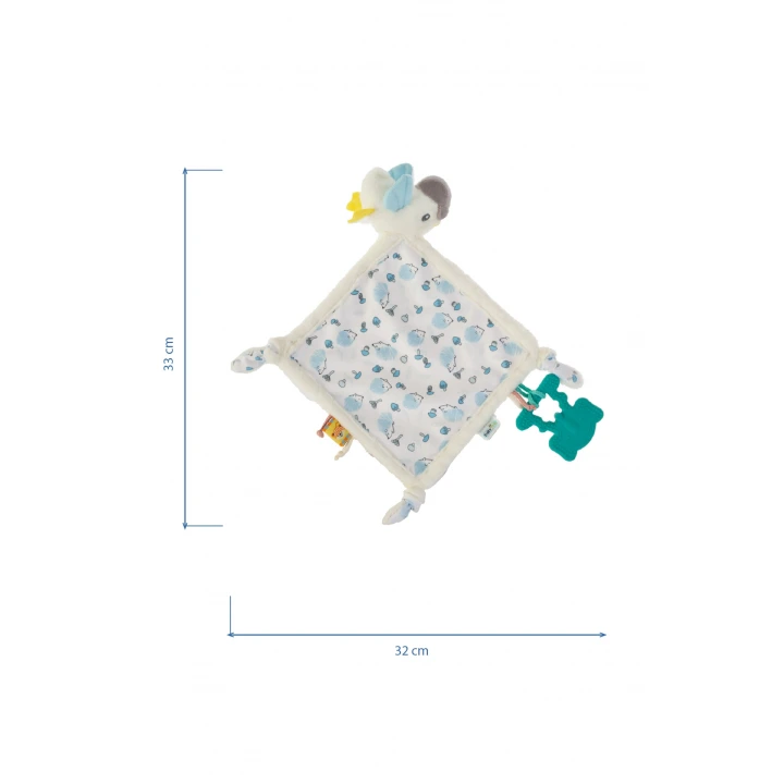 Babyjem 926 Birdy Diş Kaşıyıcılı + Silikon Emzik Hediyeli Uyku Arkadaşım Mavi 