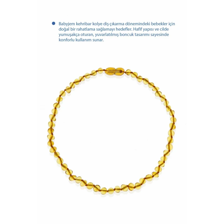 Babyjem Orjinal Sertifikalı Kehribar Bebek Kolyesi Bal