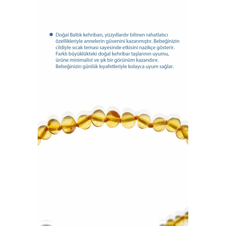 Babyjem Orjinal Sertifikalı Kehribar Bebek Kolyesi Bal