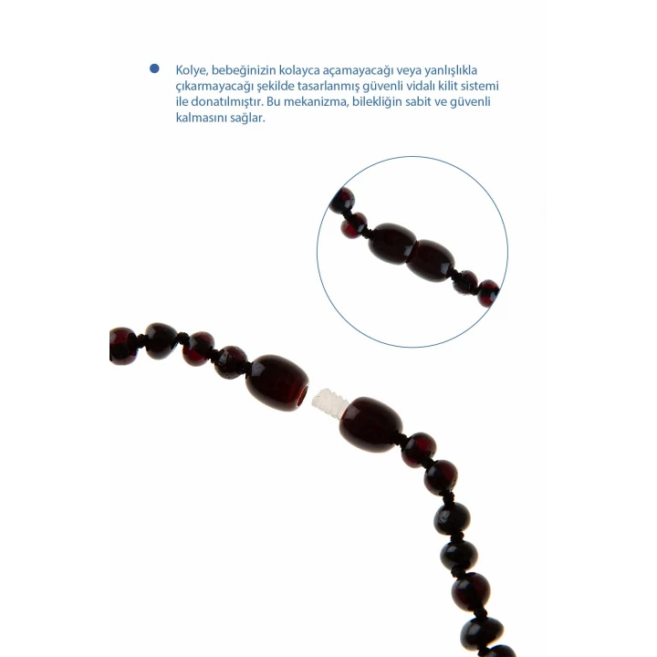 Babyjem Orjinal Sertifikalı Kehribar Bebek Kolyesi Vişne