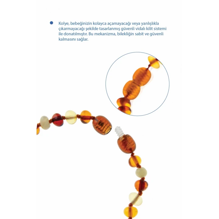 Babyjem Orjinal Sertifikalı Kehribar Bebek Kolyesi Multicolor