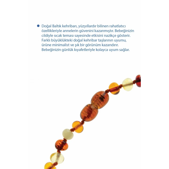 Babyjem Orjinal Sertifikalı Kehribar Bebek Kolyesi Multicolor