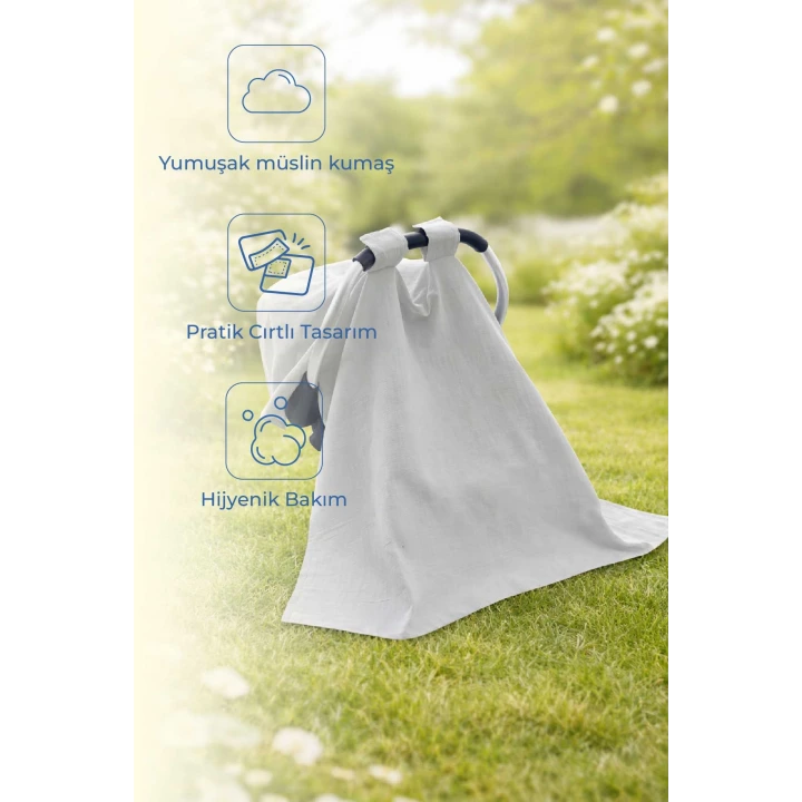 Babyjem Çok Amaçlı Müslin Ana Kucağı Örtüsü Gri