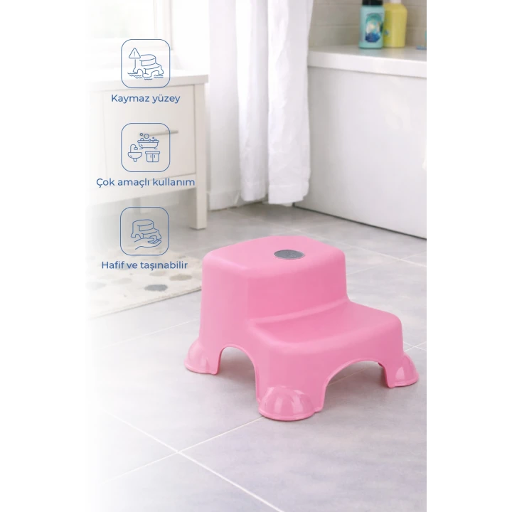 Babyjem Kaydırmaz Bebek Katlı Basamağı Pembe