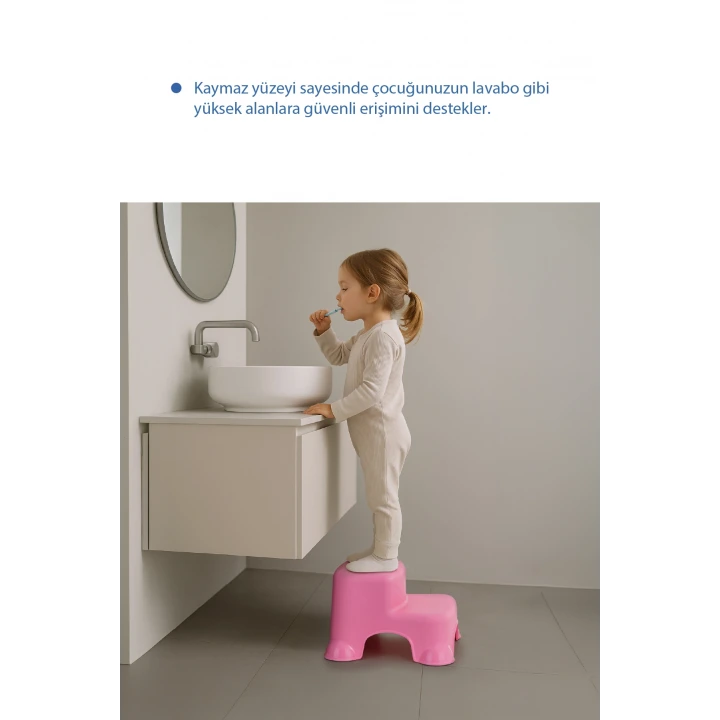 Babyjem Kaydırmaz Bebek Katlı Basamağı Pembe