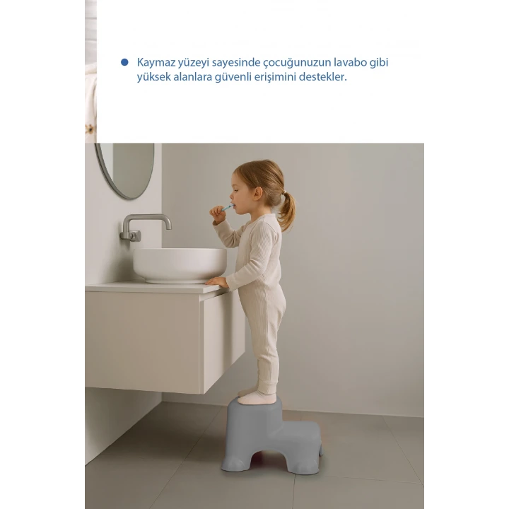 Babyjem Kaydırmaz Bebek Katlı Basamağı Gri