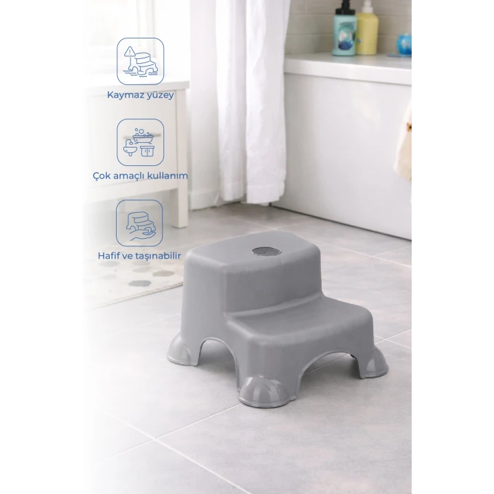 Babyjem Kaydırmaz Bebek Katlı Basamağı Gri