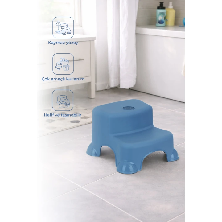 Babyjem Kaydırmaz Bebek Katlı Basamağı İndigo Mavi