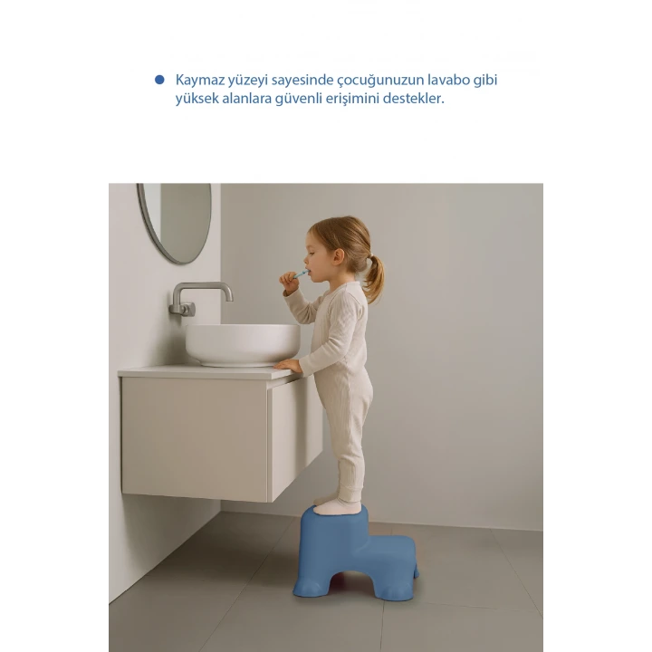 Babyjem Kaydırmaz Bebek Katlı Basamağı İndigo Mavi