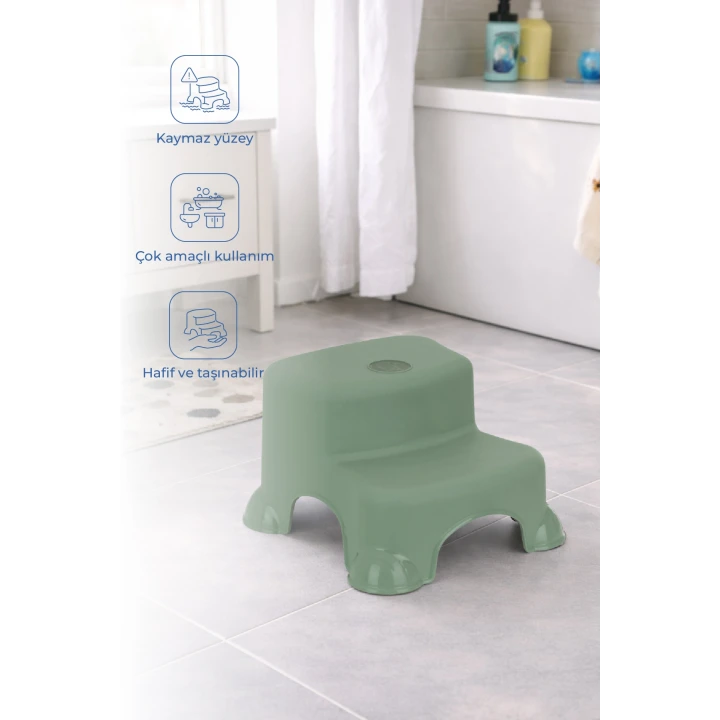 Babyjem Kaydırmaz Bebek Katlı Basamağı Soft Yeşil