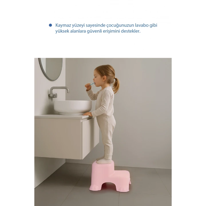 Babyjem Kaydırmaz Bebek Katlı Basamağı Soft Pembe