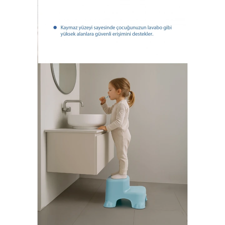 Babyjem Kaydırmaz Bebek Katlı Basamağı Soft Mavi