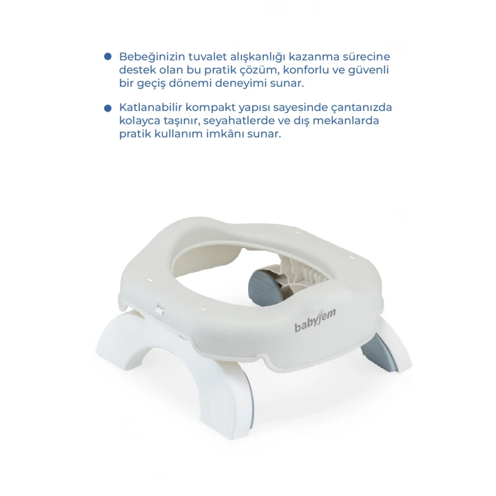 Babyjem Portatif Katlanabilir Seyahat Lazımlığı Kum Beji + 5 Hediye Poşet