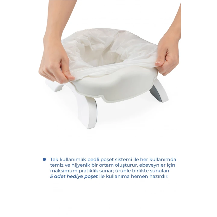 Babyjem Portatif Katlanabilir Seyahat Lazımlığı Kum Beji + 5 Hediye Poşet