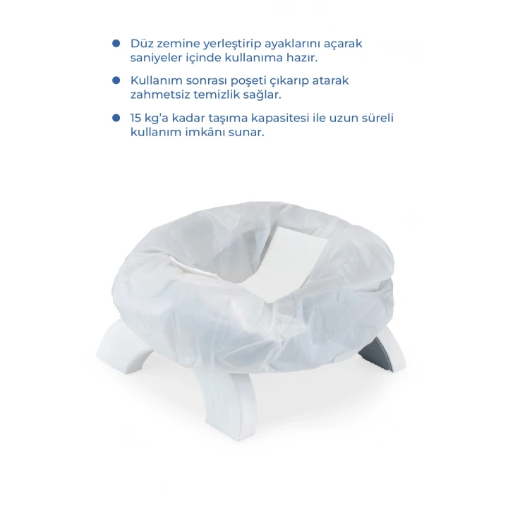 Babyjem Portatif Katlanabilir Seyahat Lazımlığı Soft Yeşil + 5 Hediye Poşet