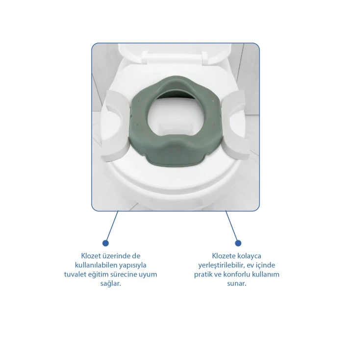 Babyjem Portatif Katlanabilir Seyahat Lazımlığı Soft Yeşil + 5 Hediye Poşet