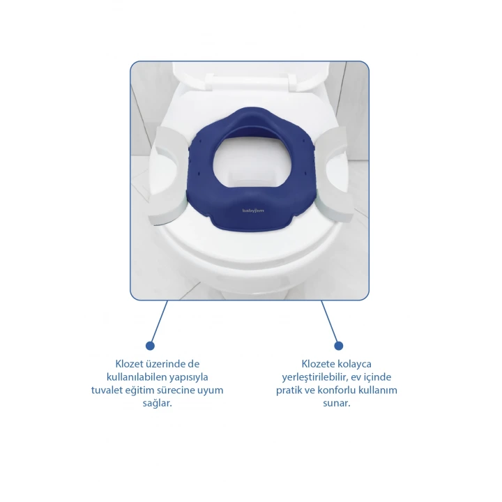 Babyjem Portatif Katlanabilir Seyahat Lazımlığı İndigo Mavi + 5 Hediye Poşet