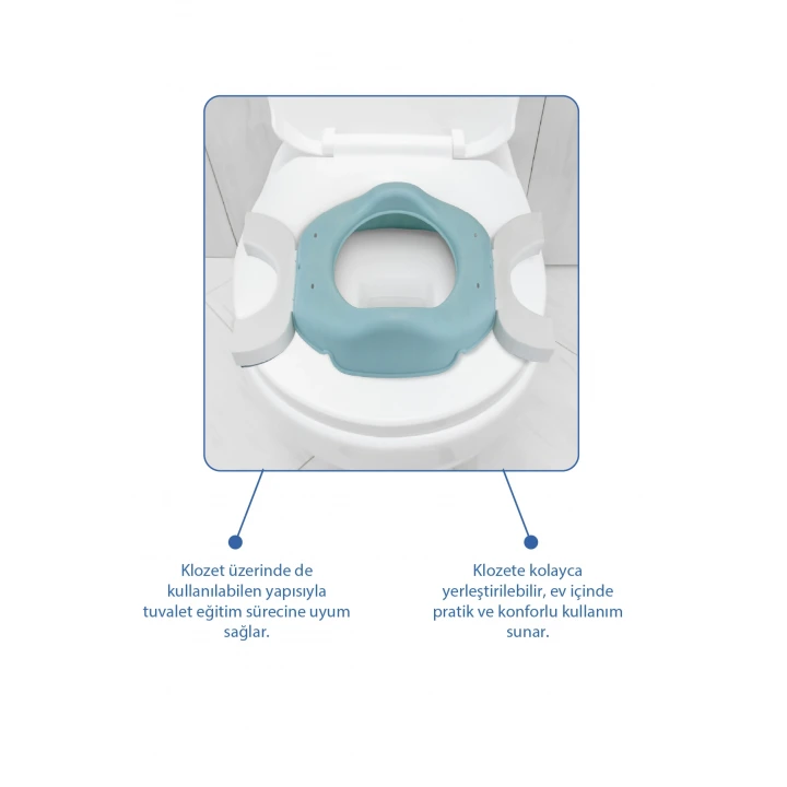 Babyjem Portatif Katlanabilir Seyahat Lazımlığı Soft Mavi + 5 Hediye Poşet