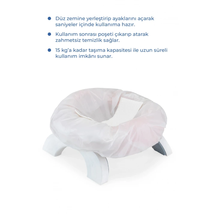 Babyjem Portatif Katlanabilir Seyahat Lazımlığı Soft Pembe + 5 Hediye Poşet